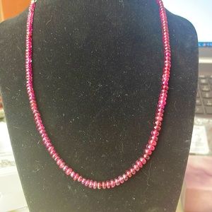 Natural purple garnet necklace